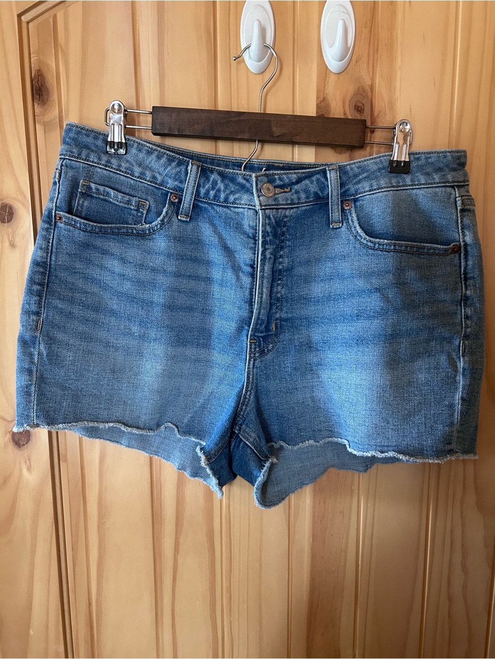 Old Navy Blue Denim Cutoff Shorts with Frayed Hem